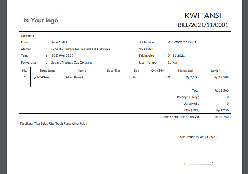 Custom Print (Kwitansi RNI) | kinsoft.id